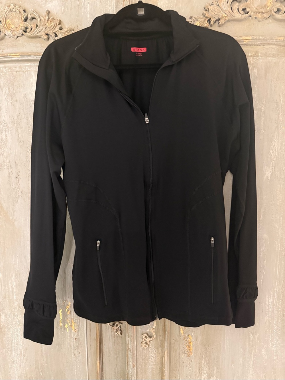 SPANX Black Full-Zip Utility Jacket